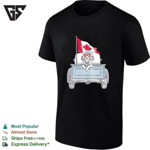 Barstool Dog Pickup Truck Canada Flag T-Shirt