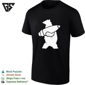 Bear Holding Rocket Missile Mascot T-Shirt