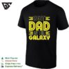 Best Dad In The Galaxy Star Wars Inspired Quote Design Yellow Text T-Shirt