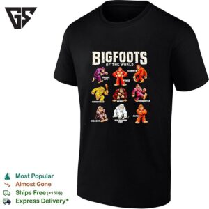Bigfoots Of The World Skunk Ape Yowie Sisemite Woodwose Yeren Sasquatch Hibagon T-Shirt