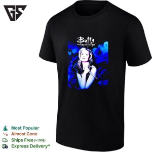 Buffy The Vampire Slayer Tv Show Portrait Blue Vintage T-Shirt