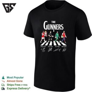 Bukayo Saka Declan Rice David Raya Mikel Arteta The Gunners Arsenal Road Signatures T-Shirt