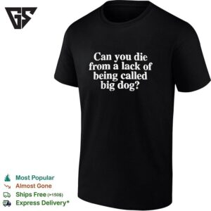 Can You Die From A Lack Of Being Called Big Dog Humor Embroidered T-Shirt
