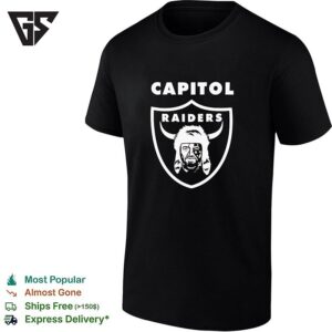 Capitol Raiders Jake Angeli Las Vegas Raiders NFL Parody Football Team Logo T-Shirt