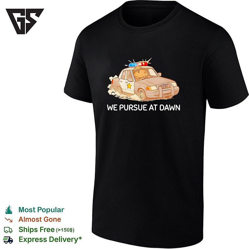 Capybara Police Driving Car We Pursue At Dawn T-Shirt Capybara Police Driving Car We Pursue At Dawn T-Shirt