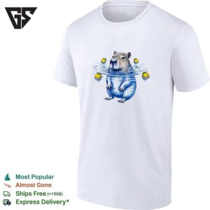 Capybara With Yuzu Fruit Hot Spring Bathing Illustration Relaxing Animal T-Shirt