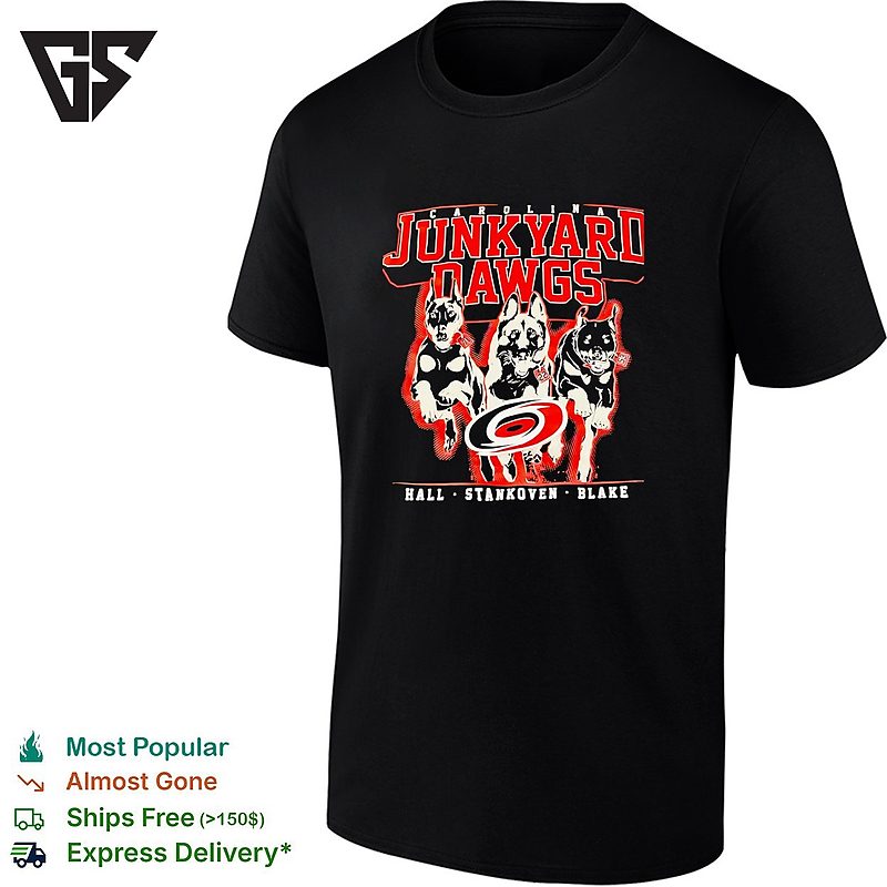 Carolina Hurricanes Junkyard Dogs Hockey Mascot Trio Bold Poster T-Shirt Carolina Hurricanes Junkyard Dogs Hockey Mascot Trio Bold Poster T-Shirt
