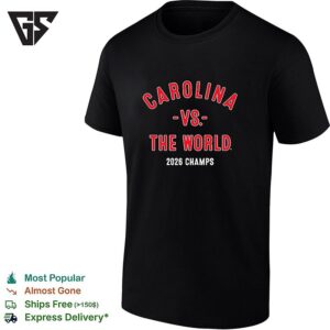 Carolina Versus The World 2026 Champs Bold Text T-Shirt