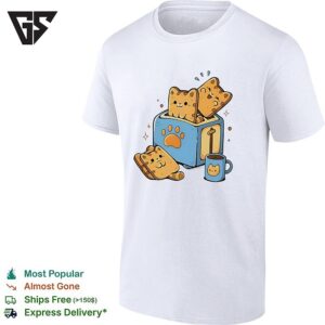 Cat Toast Breakfast Paw Print Toaster Morning Coffee Ceramic Mug Graphic Print T-Shirt