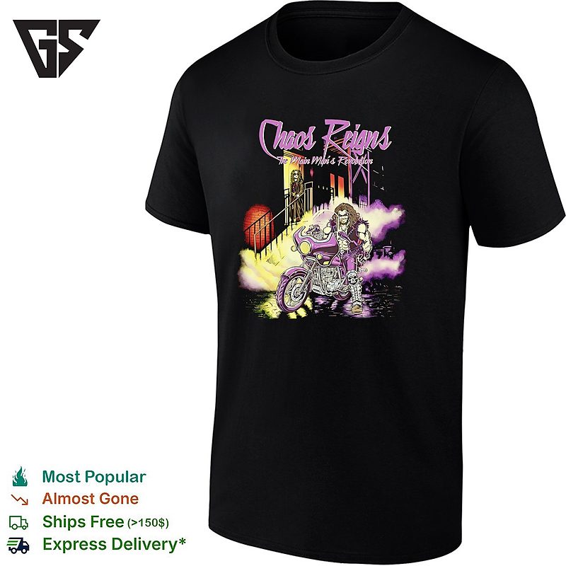 Chaos Reigns Biker Grim Reaper T-Shirt Chaos Reigns Biker Grim Reaper T-Shirt
