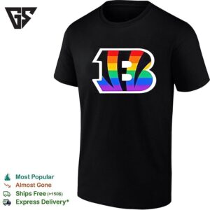 Cincinnati Bengals Logo Rainbow Pride Support NFL Football League Logo Fan T-Shirt