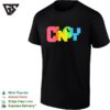 Cincy Overlap Colorful Text Design T-Shirt