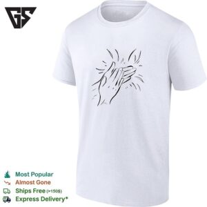 Clapping Hands Symbol Appreciative Gesture Illustration Minimalist Line Art T-Shirt