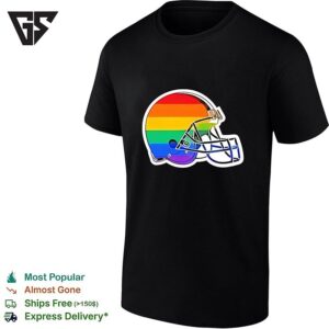 Cleveland Browns Pride Helmet Rainbow NFL Football Logo Fan Sports Team T-Shirt