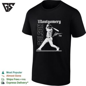 Colson Montgomery Chicago White Sox Mlb Players Slash Line Signature Logo T-Shirt