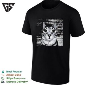 Confused Tabby Cat Surrounded By Question Marks Meme T-Shirt
