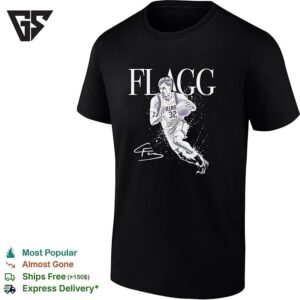 Cooper Flagg Dallas Mavericks Number 32 NBA Action Portrait T-Shirt