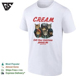 Cream Cats Rule Everything Around Me Meow Gang Funny T-Shirt