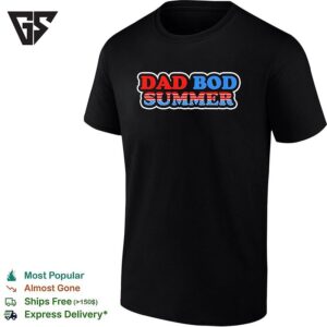 Dad Bod Summer Patriotic American Flag Text Design Independence Day Holiday T-Shirt