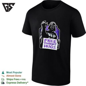 Darth Vader Holding Free Throat Hugs Sign Retro T-Shirt