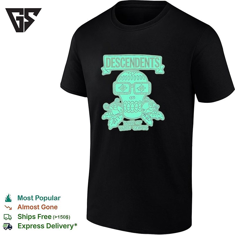 Descendents Glow In The Dark Sugar Skull Day Of The Dead T-Shirt Descendents Glow In The Dark Sugar Skull Day Of The Dead T-Shirt