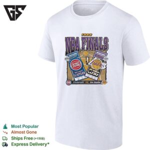 Detroit Pistons Vs Los Angeles Lakers NBA Finals Dueling Court Matchup 1988 Ticket T-Shirt