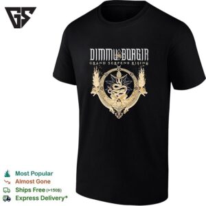 Dimmu Borgir Grand Serpent Rising Occult Snake Fire Symbol Black Cotton Band T-Shirt