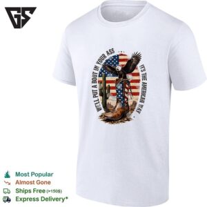 Eagle Cowboy Boots USA Flag Desert Patriotic Slogan Bold T-Shirt