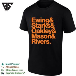Ewing Starks Oakley Mason And Rivers New York Knicks Basketball NBA Roster T-Shirt