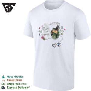 Feeble Little Horse Locket With Floral Details And Heart Photo Charm Graphic T-Shirt
