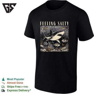Feeling Salty Great White Shark Underwater Ocean Reef Marine Life Graphic T-Shirt