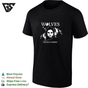 Female Artist Wolves Portrait Moon Art T-Shirt