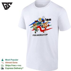 Fifa World Cup 26 Mascot Trio Eagle Jaguar Moose Official Logo Graphic Print T-Shirt