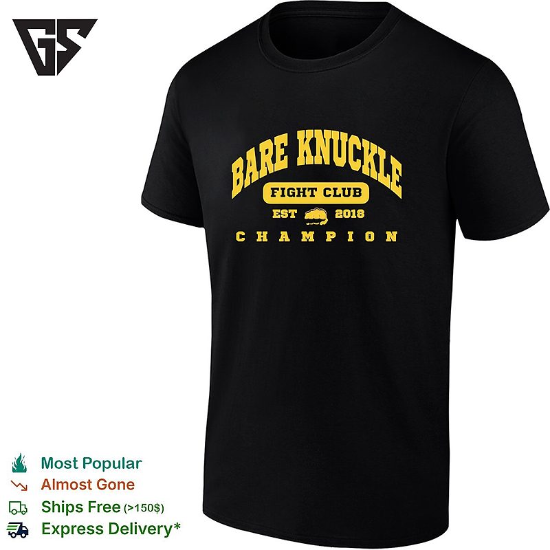 Fight Club Est 2018 Champion Bold Text T-Shirt Fight Club Est 2018 Champion Bold Text T-Shirt