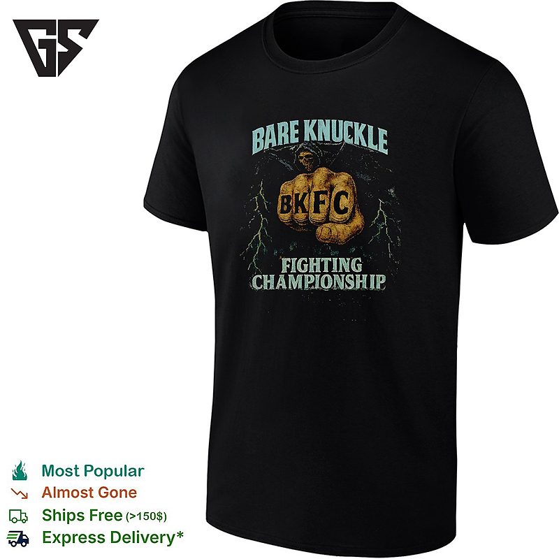 Fist Lightning Bare Knuckle Fighting Championship Bold Poster T-Shirt Fist Lightning Bare Knuckle Fighting Championship Bold Poster T-Shirt