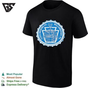 Flock Brewing Co Williamsport Pa It Stands On Top Bottle Cap Badge T-Shirt
