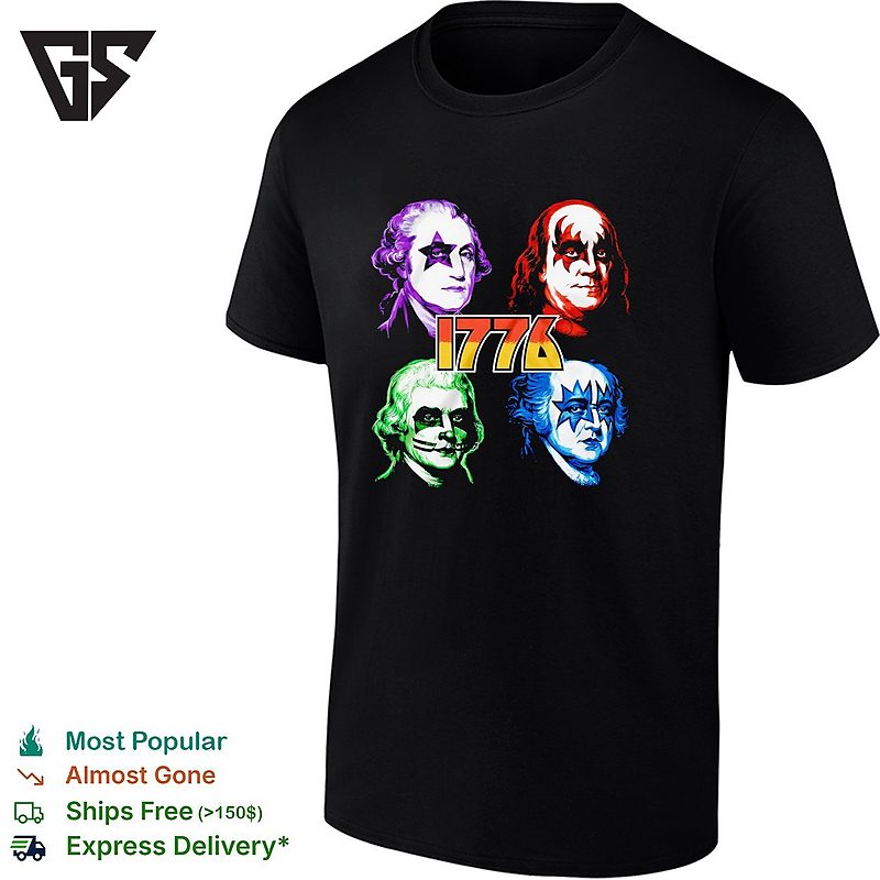 Founding Fathers X Kiss 1776 Makeup T-Shirt Founding Fathers X Kiss 1776 Makeup T-Shirt