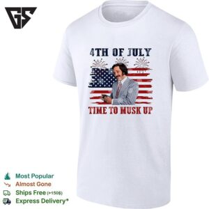 Fourth Of July Time To Musk Up Tech Billionaire Parody USA Flag Fireworks T-Shirt