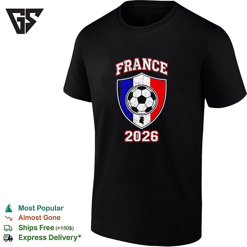 France 2026 Soccer Shield Logo T-Shirt France 2026 Soccer Shield Logo T-Shirt
