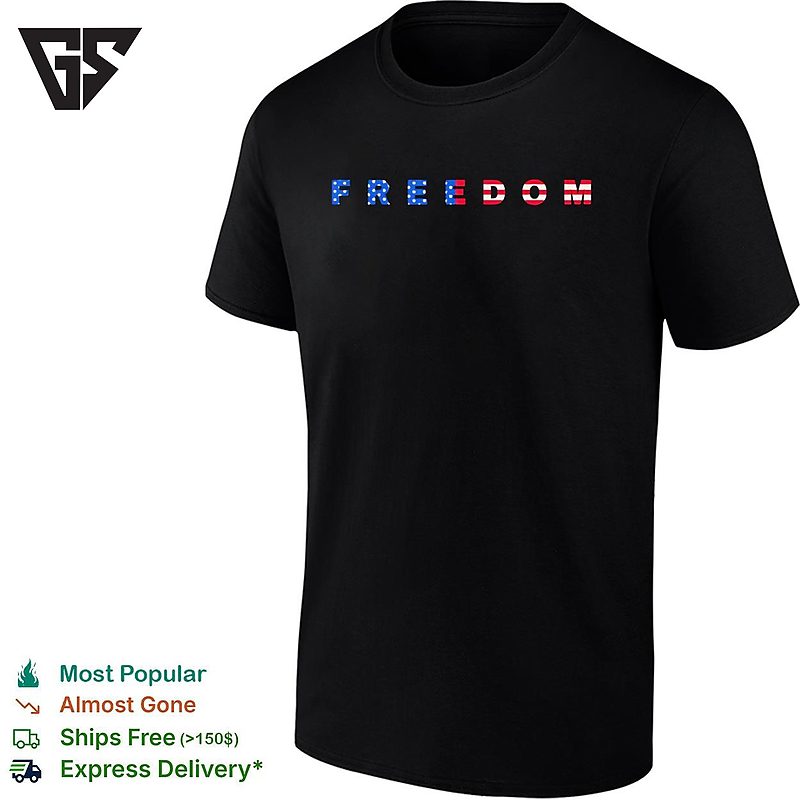 Freedom 250th Anniversary USA Flag Pattern T-Shirt Freedom 250th Anniversary USA Flag Pattern T-Shirt