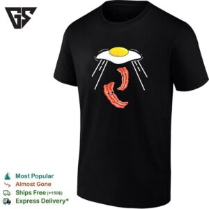 Fried Egg Alien Abduction Bacon Strips T-Shirt