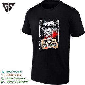 Fuck The Machine Punk Rock Rebellion Dystopian Safety Pin Face Protest Art T-Shirt