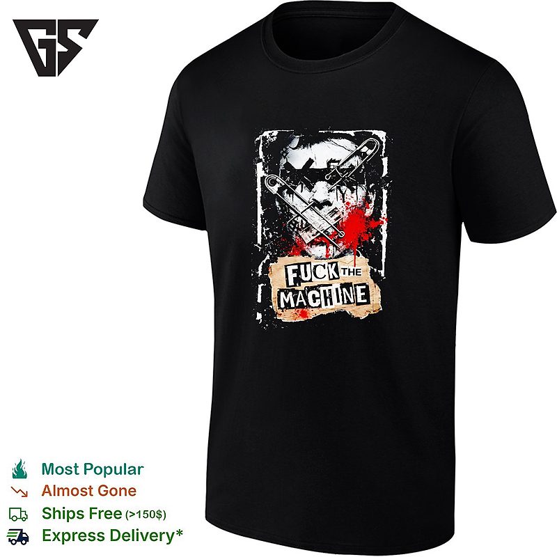 Fuck The Machine Punk Rock Rebellion Dystopian Safety Pin Face Protest Art T-Shirt Fuck The Machine Punk Rock Rebellion Dystopian Safety Pin Face Protest Art T-Shirt
