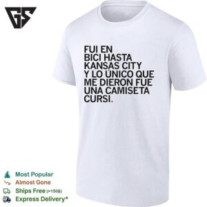 Fui En Bici Hasta Kansas City Camiseta Cursi Texto T-Shirt