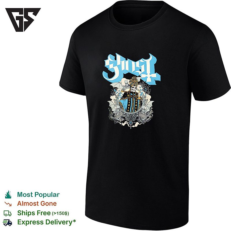 Ghost Band Skeleton Pope Crest T-Shirt Ghost Band Skeleton Pope Crest T-Shirt