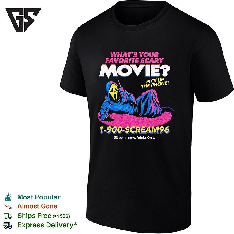 Ghostface Scream What Is Your Favorite Scary Movie Pick Up The Phone 1 900 T-Shirt Ghostface Scream What Is Your Favorite Scary Movie Pick Up The Phone 1 900 T-Shirt