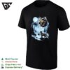 Giant Cat Moon Face Forest Waterfall Night Scene Mystical Art T-Shirt