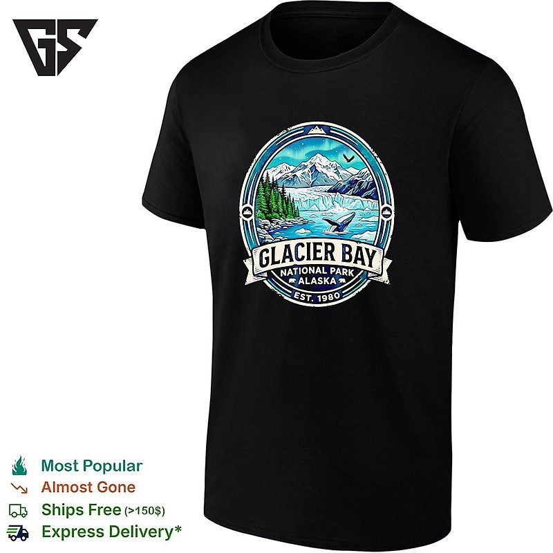 Glacier Bay National Park Alaska Whale Mountains Est 1980 T-Shirt Glacier Bay National Park Alaska Whale Mountains Est 1980 T-Shirt