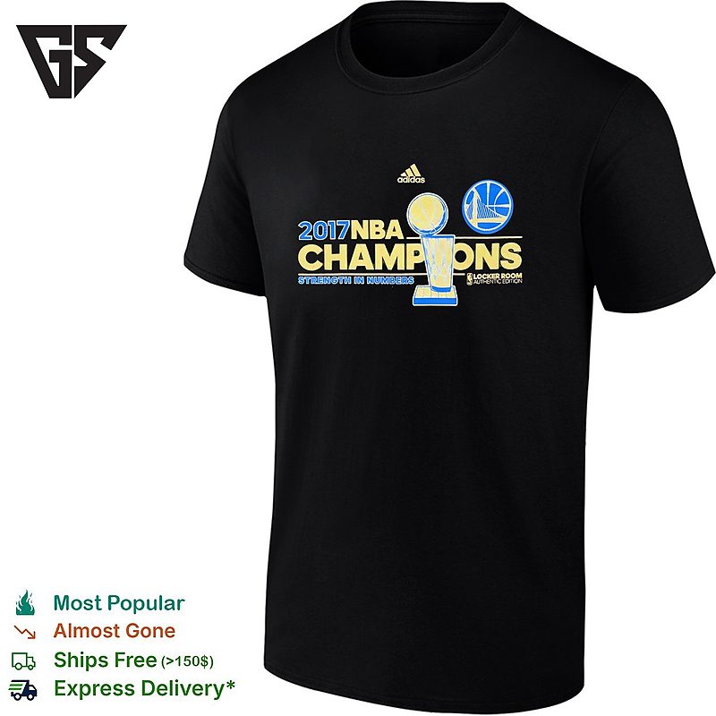 Golden State Warriors 2017 Champions Strength In Numbers Trophy Locker Room T-Shirt Golden State Warriors 2017 Champions Strength In Numbers Trophy Locker Room T-Shirt