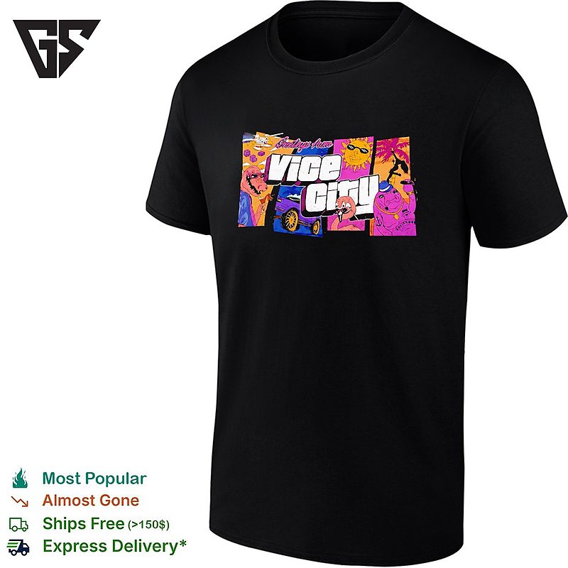 Greetings From Vice City Postcard T-Shirt Greetings From Vice City Postcard T-Shirt